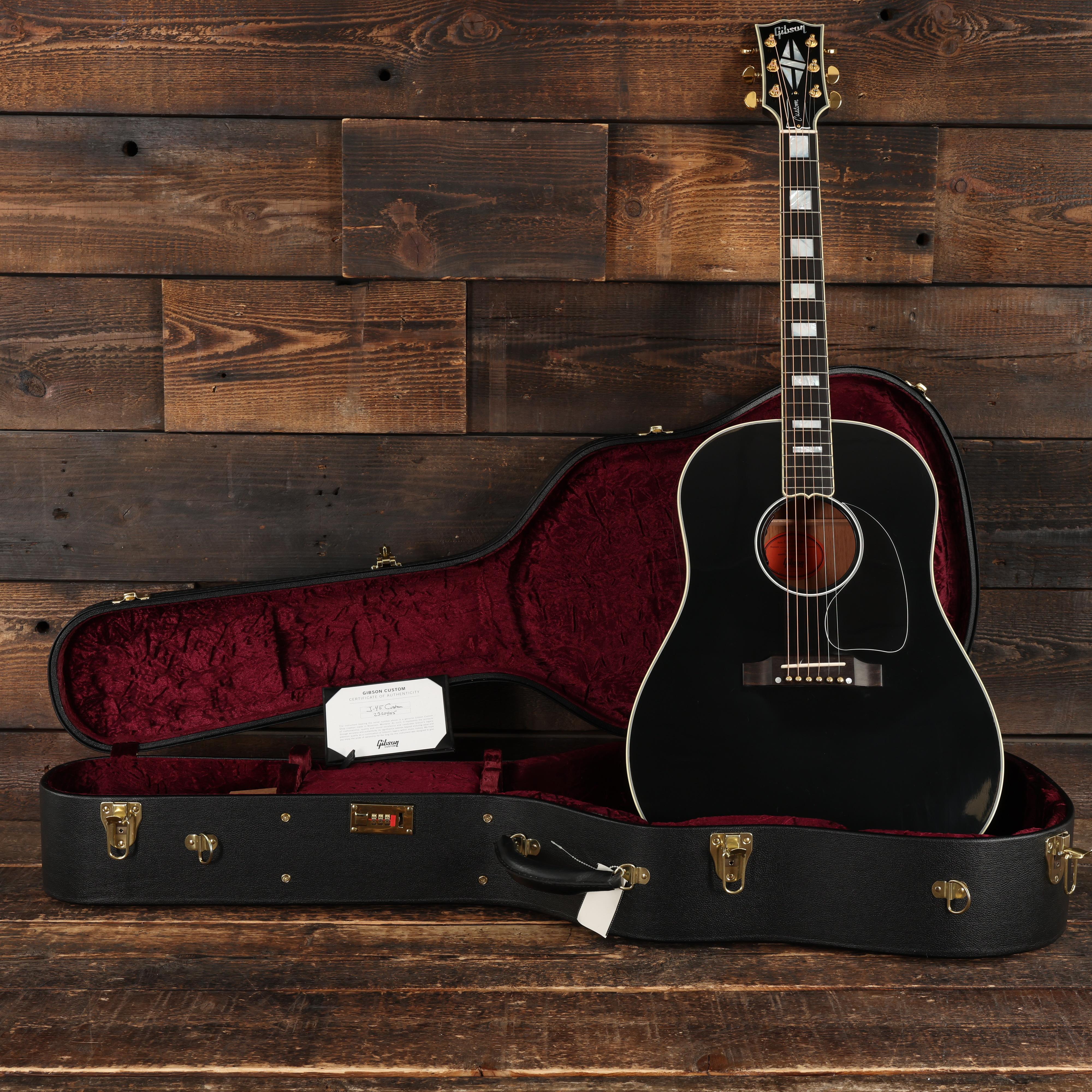 Gibson Custom Shop J-45 Custom Ebony Acoustic Guitar - Andertons